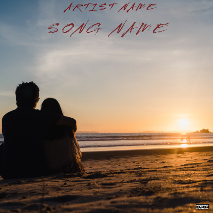 Sad couple album cover template