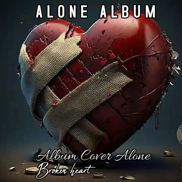 sad heart broken alone Instagram 帖子 template