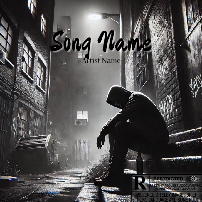 Sad man in the street black song Cover template