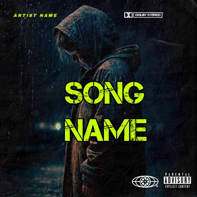 Sad Rnb, hip hop, rap, album cover template