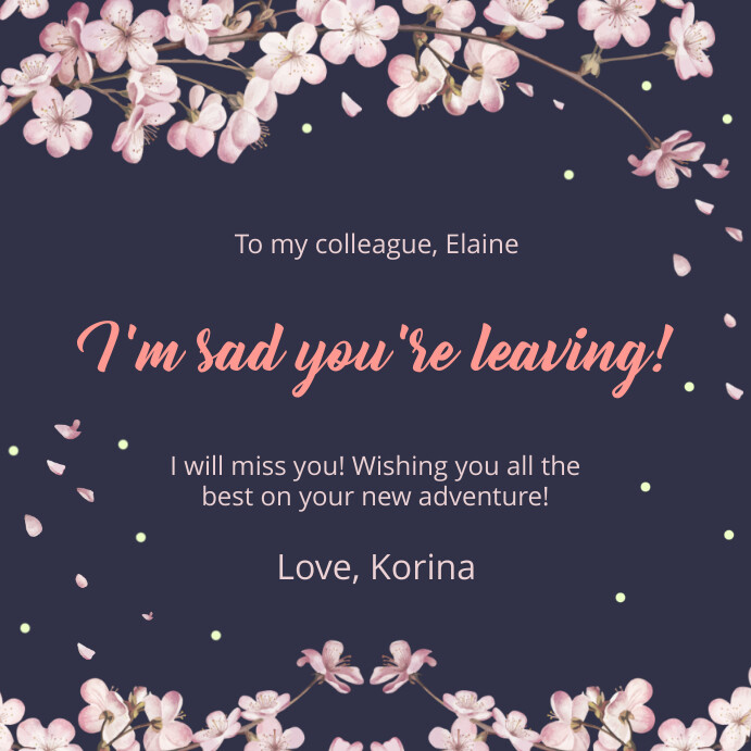 Sad that you're leaving goodbye Template | PosterMyWall