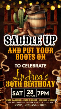 Saddle Up Boots Birthday Party Instagram Story template