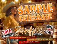 Saddle Up Western Birthday Celebration Pamflet (Letter AS) template