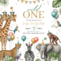 safari invitation birthday templates Square (1:1)