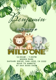Safari Theme Birthday A3 template