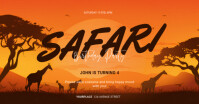 Safari themed birthday party invitation Facebook Shared Image template