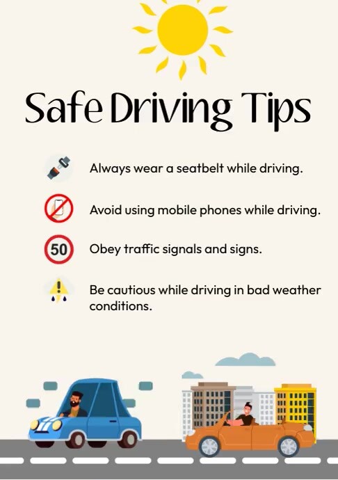 Plantilla de Safe Driving Tips | PosterMyWall