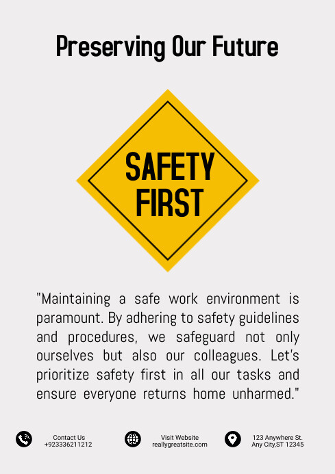 Safety First Flyer Template | PosterMyWall