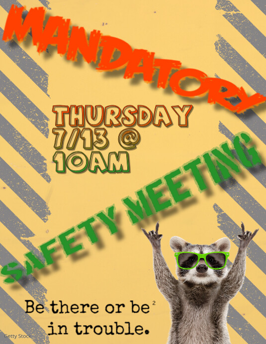 Safety Week Raffle Flyer Modèle Safety Meeting Flyer Handout | PosterMyWall