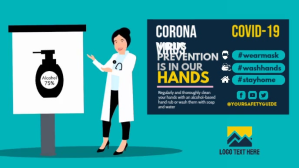 Turquoise COVID-19 Prevention Facebook-covervideo Template