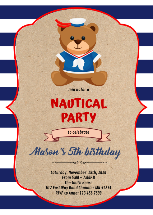 Modele Invitation A Une Fete D Anniversaire D Ours Marin Postermywall Modele Invitation A Une Fete D Anniversaire D Ours Marin Postermywall