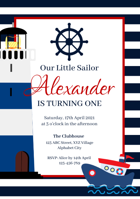 Modele Invitation D Anniversaire De Marin Postermywall