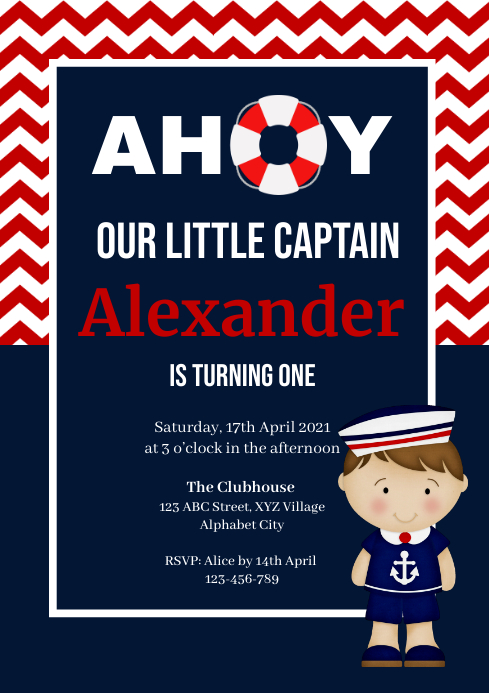 Modele Invitation D Anniversaire De Marin Postermywall