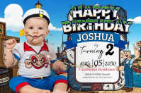 Sailor Popeye Baby Birthday Tarpaulin Banner 4' × 6' template