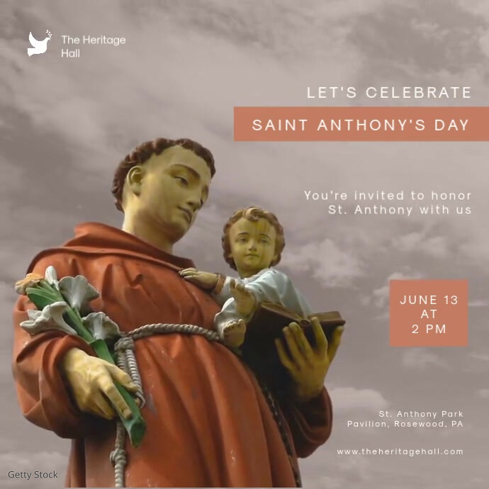 Saint Anthony's Day Square Image Instagram-opslag template