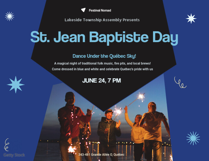 Saint Jean Baptiste Day Celebration Flyer Folheto (US Letter) template