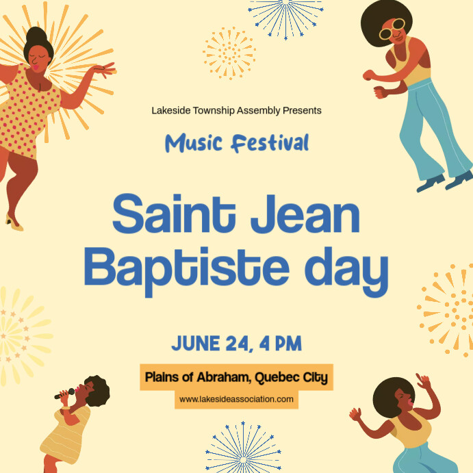 Saint Jean Baptiste Day Joyful Instagram Post template
