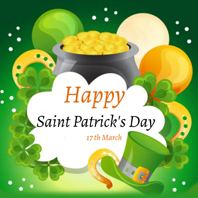 Saint Patrick's day Instagram Post template
