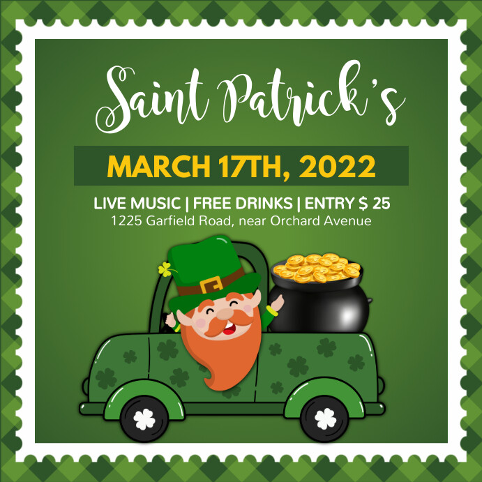 Saint Patrick S Day Instagram Post Template Postermywall Saint Patrick S Day Instagram Post Template Postermywall