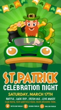 saint patrick's day instagram story Digital Display (9:16) template
