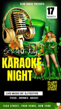 saint patrick's day karaoke Instagram Story template