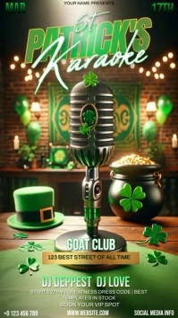 saint Patrick's day karaoke night Instagram-verhaal template
