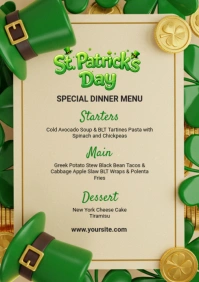 Saint Patrick's Day Menu Flyer A4 template