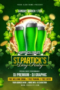 Saint Patrick's Day Party Flyer Póster template