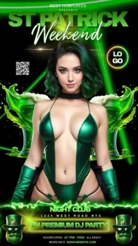 saint patrick's day party night Instagram Story template