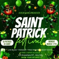 Green Saint Patrick's Day Festival 方形(1:1) Template