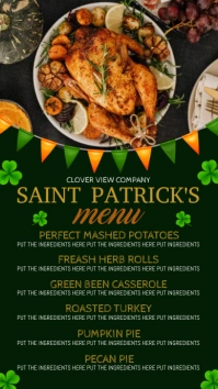Saint Patrick's menu Digitale display (9:16) template