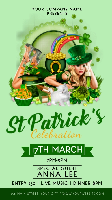 Saint Patrick's day celebration Digital Display (9:16) template