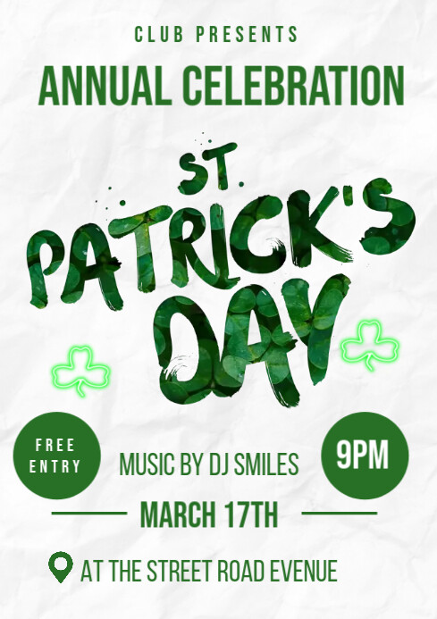 Saint Patrick's Day Celebration A3 template