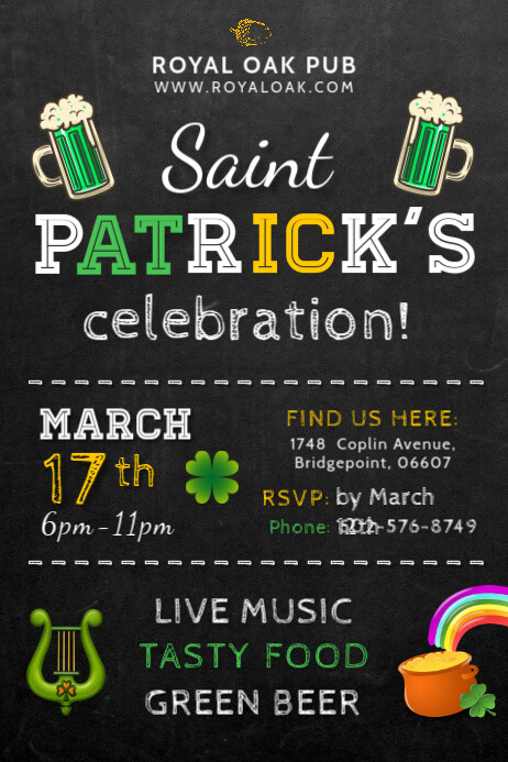 Saint Patrick's Day Celebration Poster template