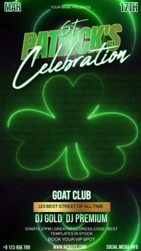 saint Patrick's day celebration shamrock leaf Instagram Story template