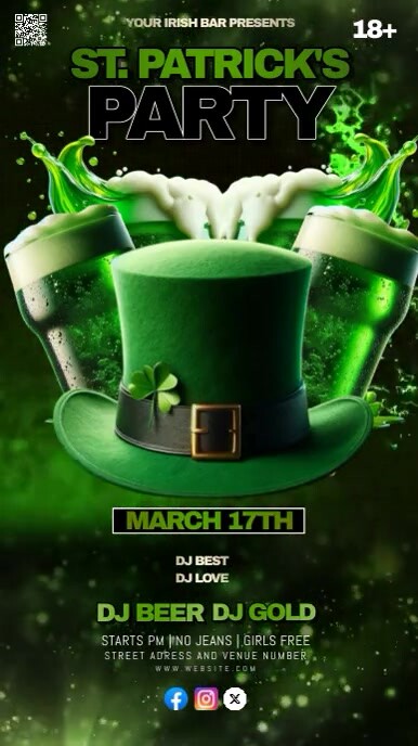 saint patrick's day CLUB BAR PARTY TEMPLATE Instagram Story