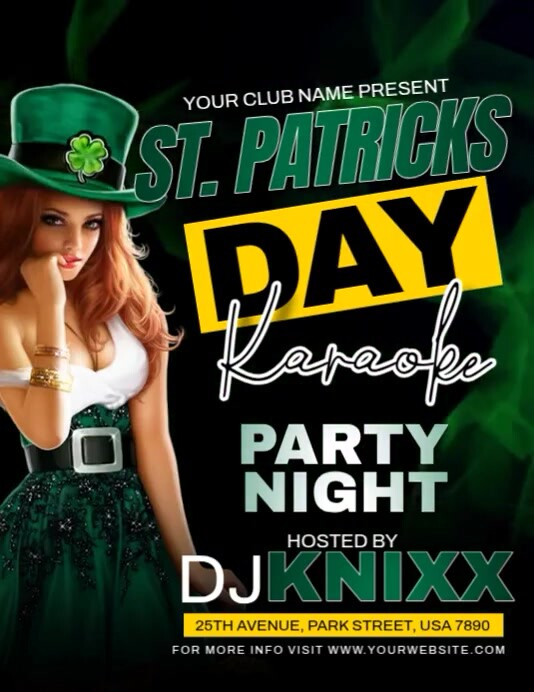 Saint Patrick's Day Ulotka (US Letter) template