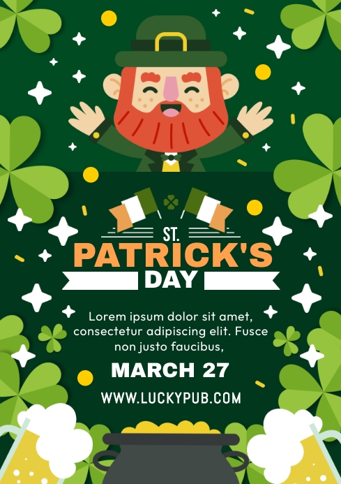 Saint Patrick's Day Event Ads A4 template