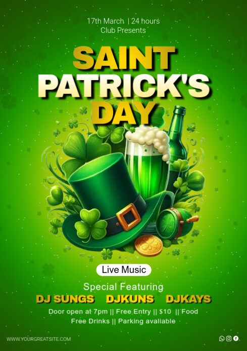 Saint Patrick's Day Flyers Template | PosterMyWall