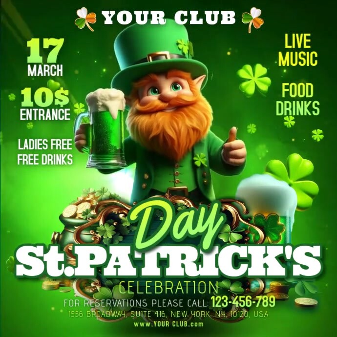 Saint Patrick's Day Instagram Post Wpis na Instagrama template