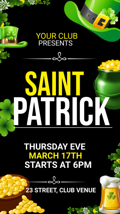 saint patrick's day instagram story template