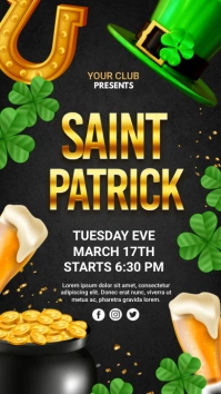 saint patrick's day instagram story Digital Display (9:16) template