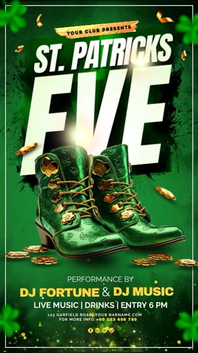 saint patrick's day party Instagram Story template