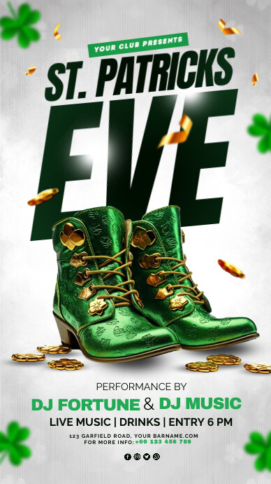 saint patrick's day party Instagram Story template