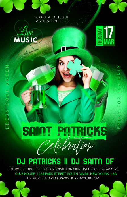 saint patrick's day party flyer Tabloid template
