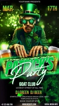 saint patrick's day party instagram story ad template