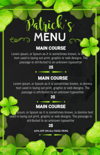 saint patrick's day poster Полстраницы широкого формата template
