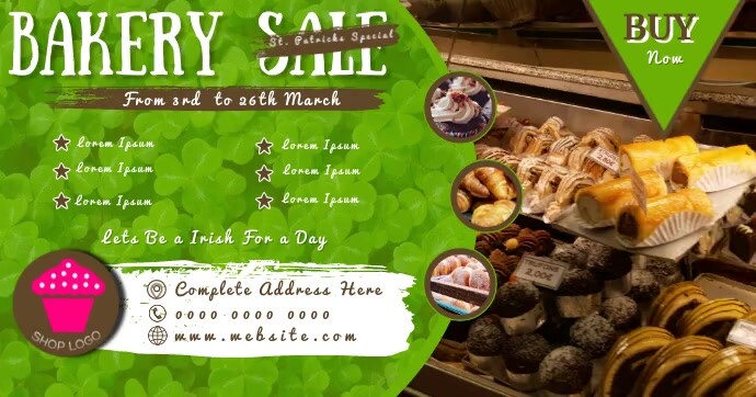 Saint Patrick's Special Bakery Sale Advert Vi Facebook Shared Image template