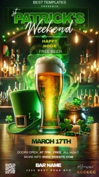 saint patrick day bar ad design template Instagram-verhaal