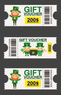 Saint Patrick Gift Voucher Tabloid template